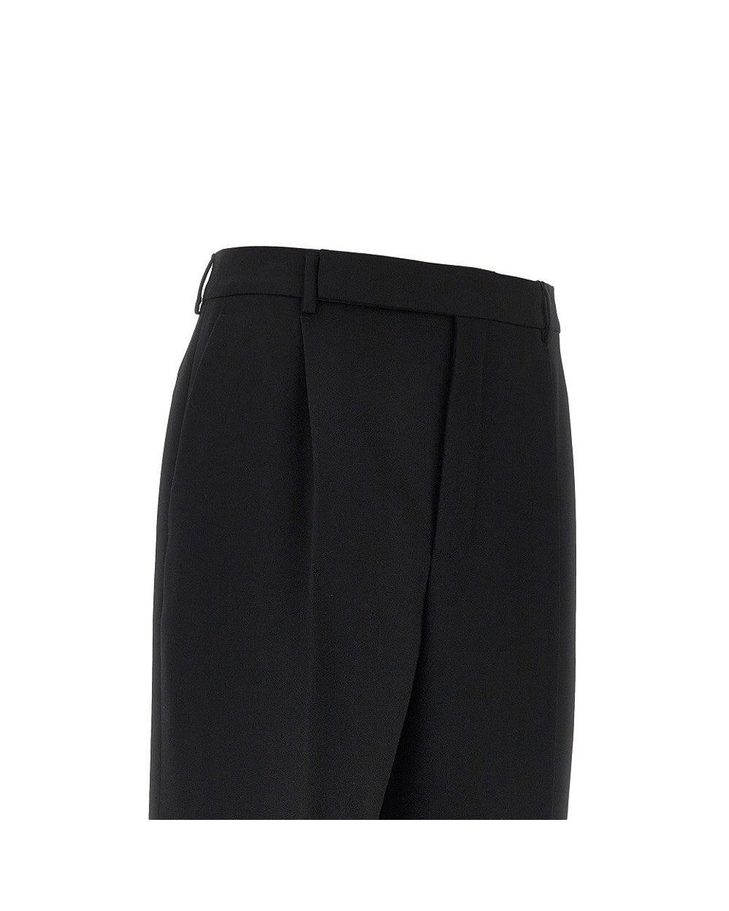Saint Laurent Black Wool Grain De Poudre Pants for men