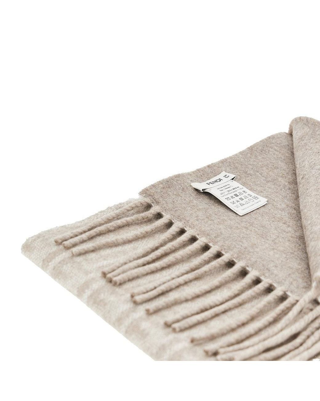 Fendi Natural Wool And Cashmere Double-Face Scarf