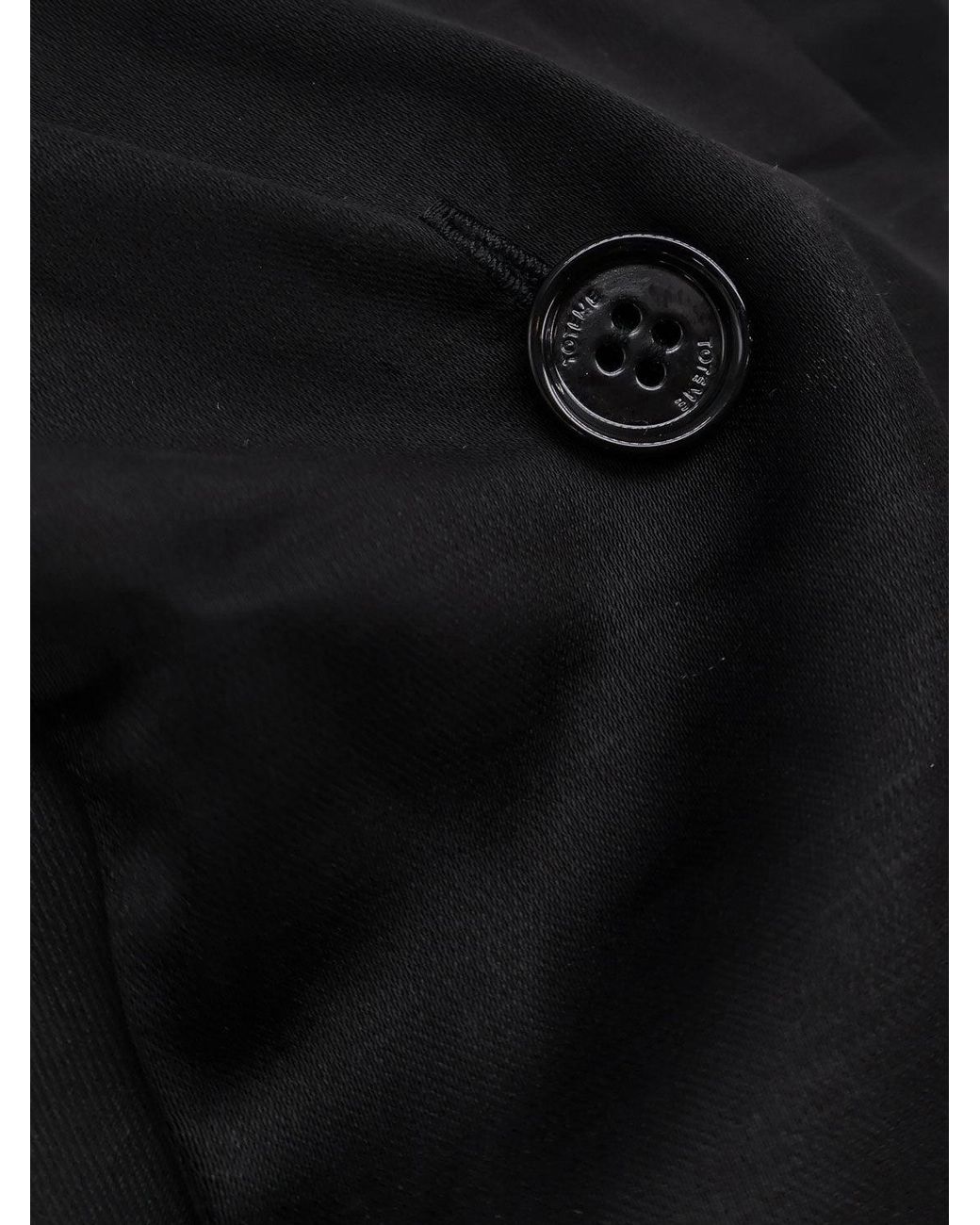 Totême  Black Cowl Neck Viscose And Linen Shirt