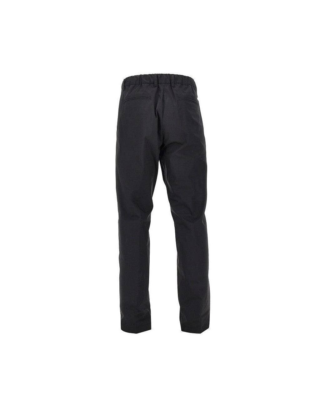 Herno Black Technical Poplin Pants With Drawstring for men