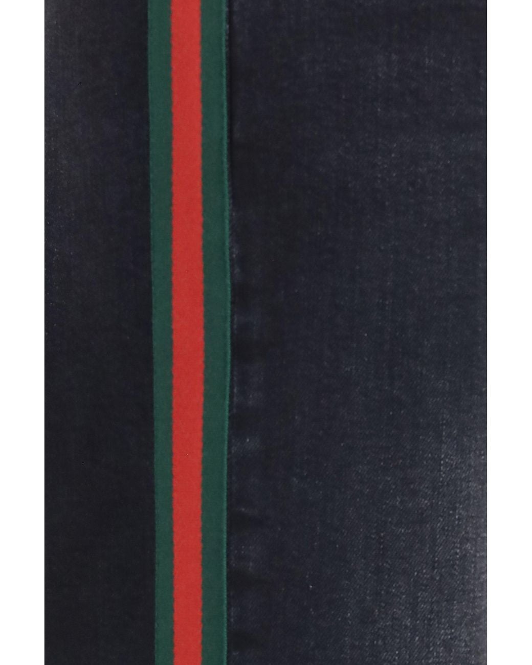 Gucci Blue Stretch Cotton Jeans With Web Stripe