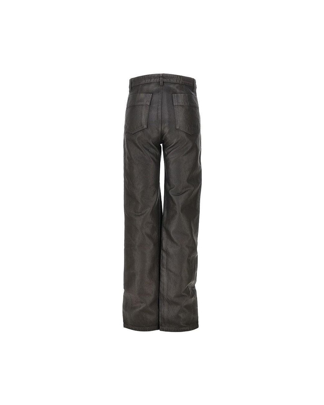 Lemaire Gray Coated Denim Twisted Pants