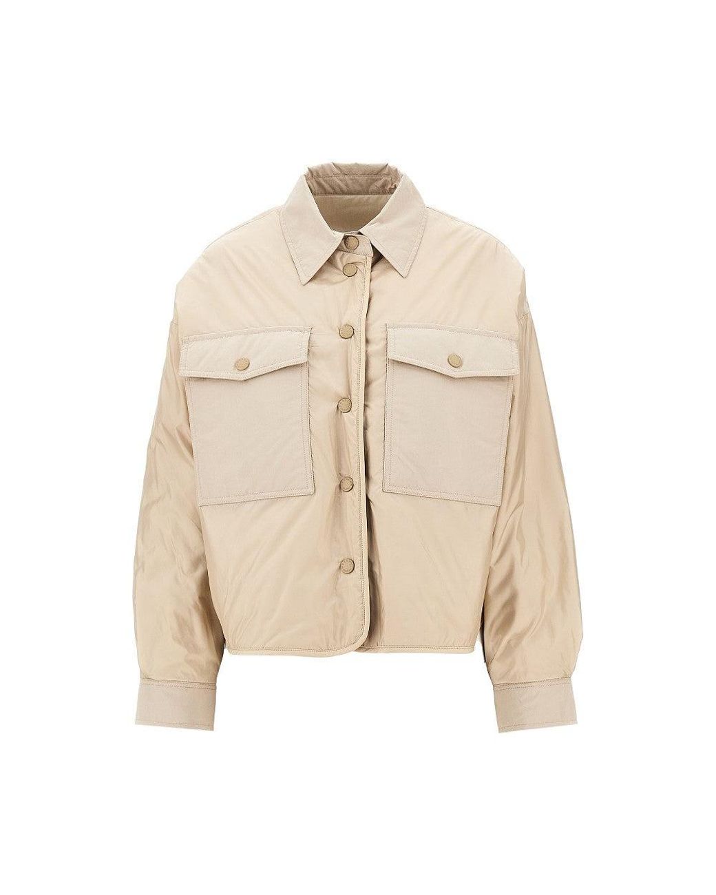 Weekend by Maxmara Natural Quilted Jacket With Corduory Collar