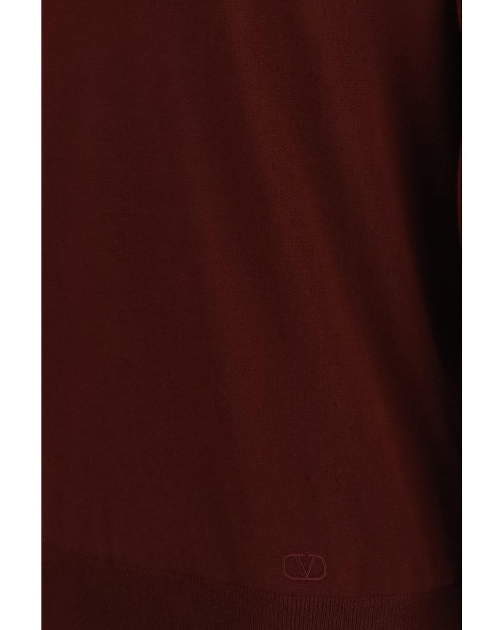 Valentino Red Long-Sleeve Wool Polo Bordeaux for men