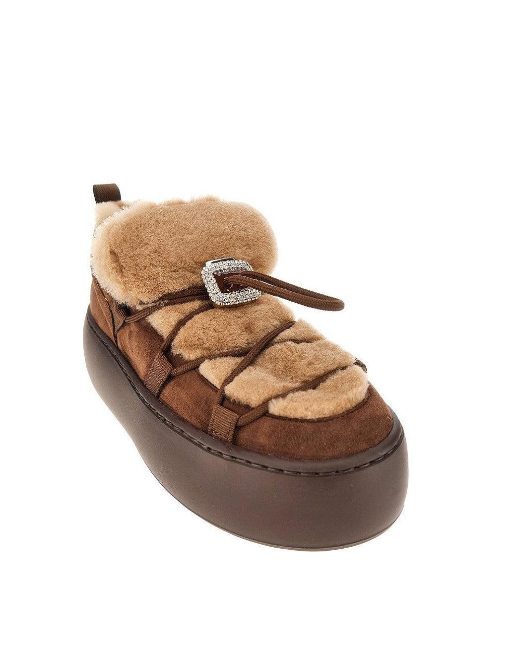 Roger Vivier Brown Viv' Up Snow Sneakers