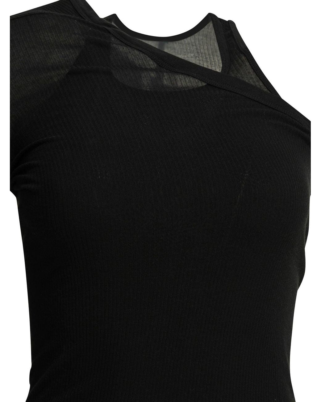 Rick Owens Black "Banana" One-Shoulder Tank Top