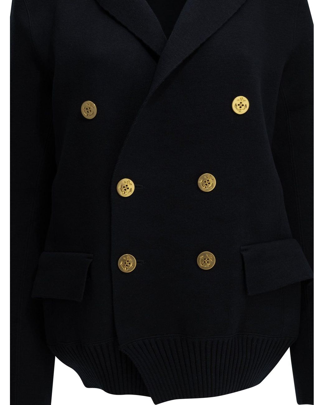Sacai Blue Double-Breasted Blazer