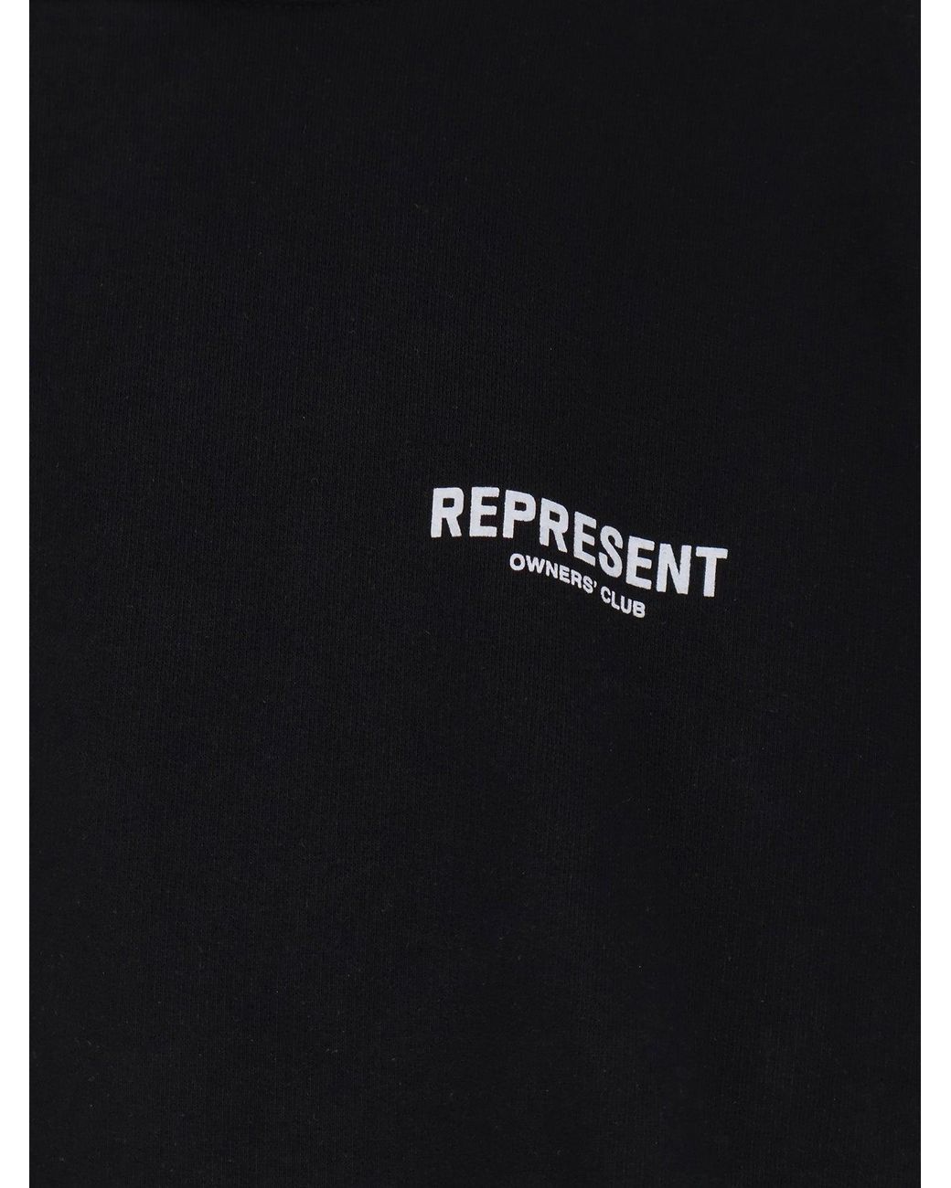 Represent Blue Cotton Sweatshirt With Printed Logo On The Front for men