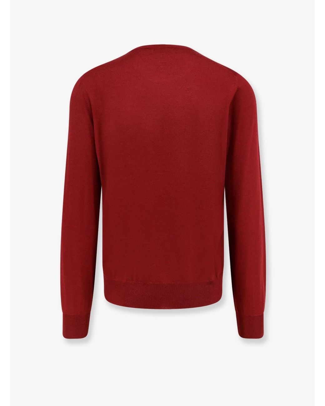 Brunello Cucinelli Red Cahmere And Silk Sweater for men