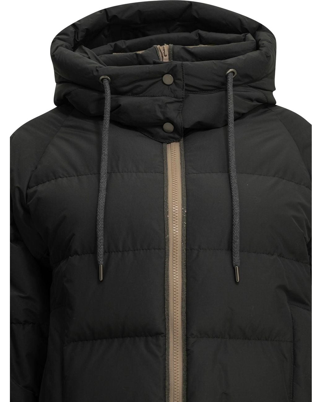 Brunello Cucinelli Black Taffeta Short Down Jacket