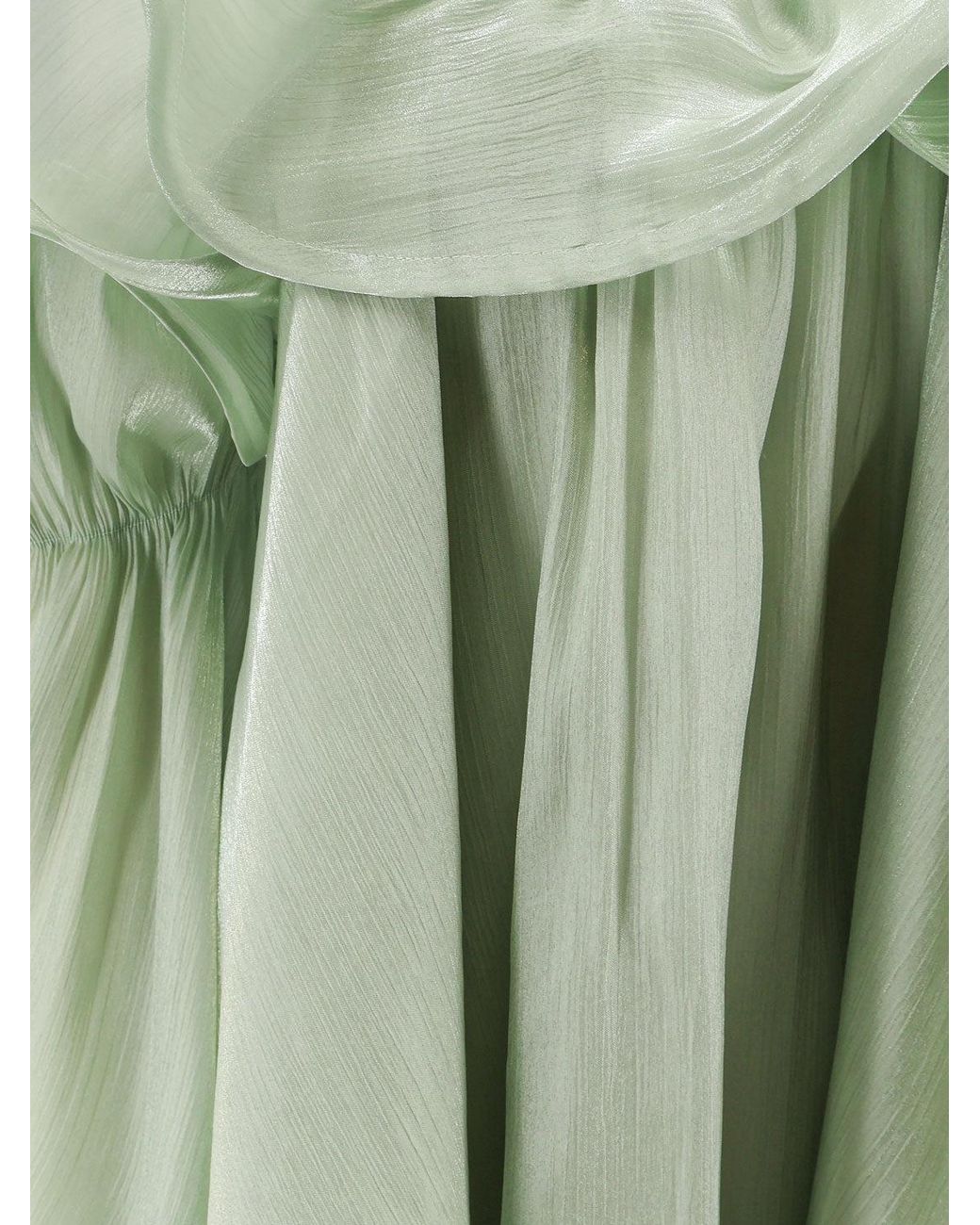 ACTUALEE Green Dress With Rouches