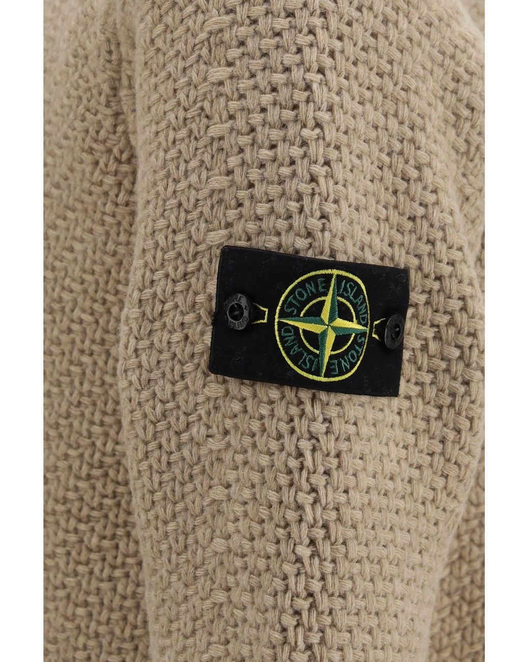 Stone Island Natural Loose Crewneck Sweater Biscuit Melange for men