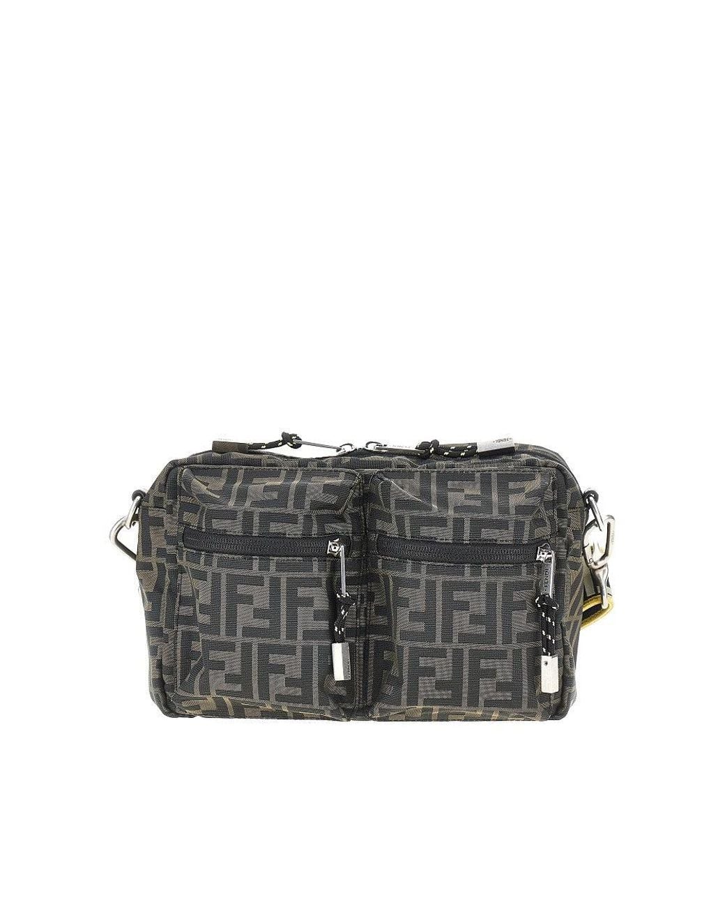 Fendi Gray Superlight Ff Zucca Fabric Camera Case for men