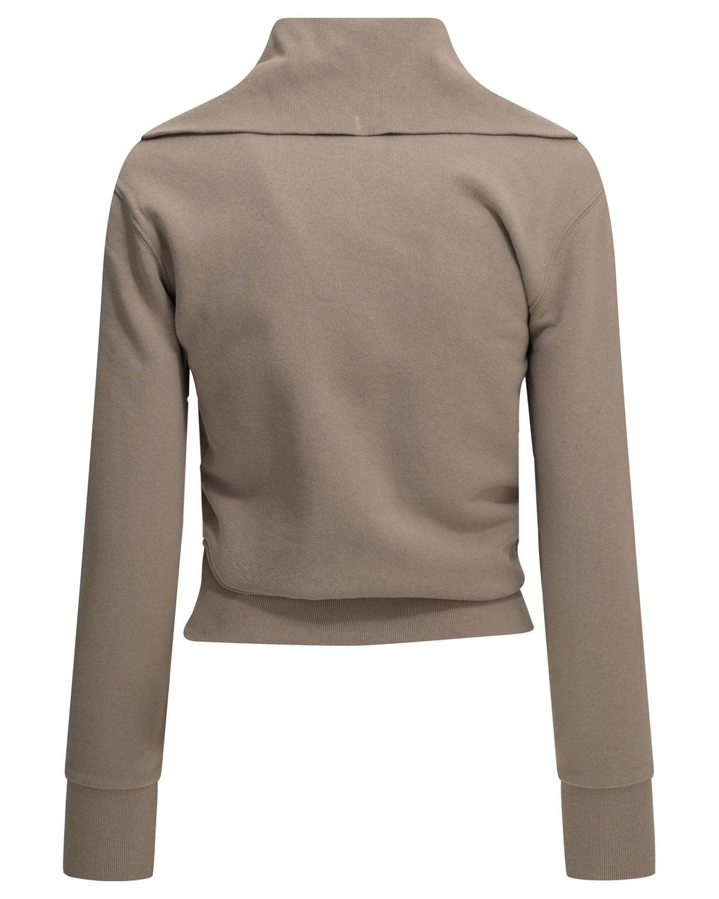 Balenciaga Brown Zip-Up Sweatshirt With Logo