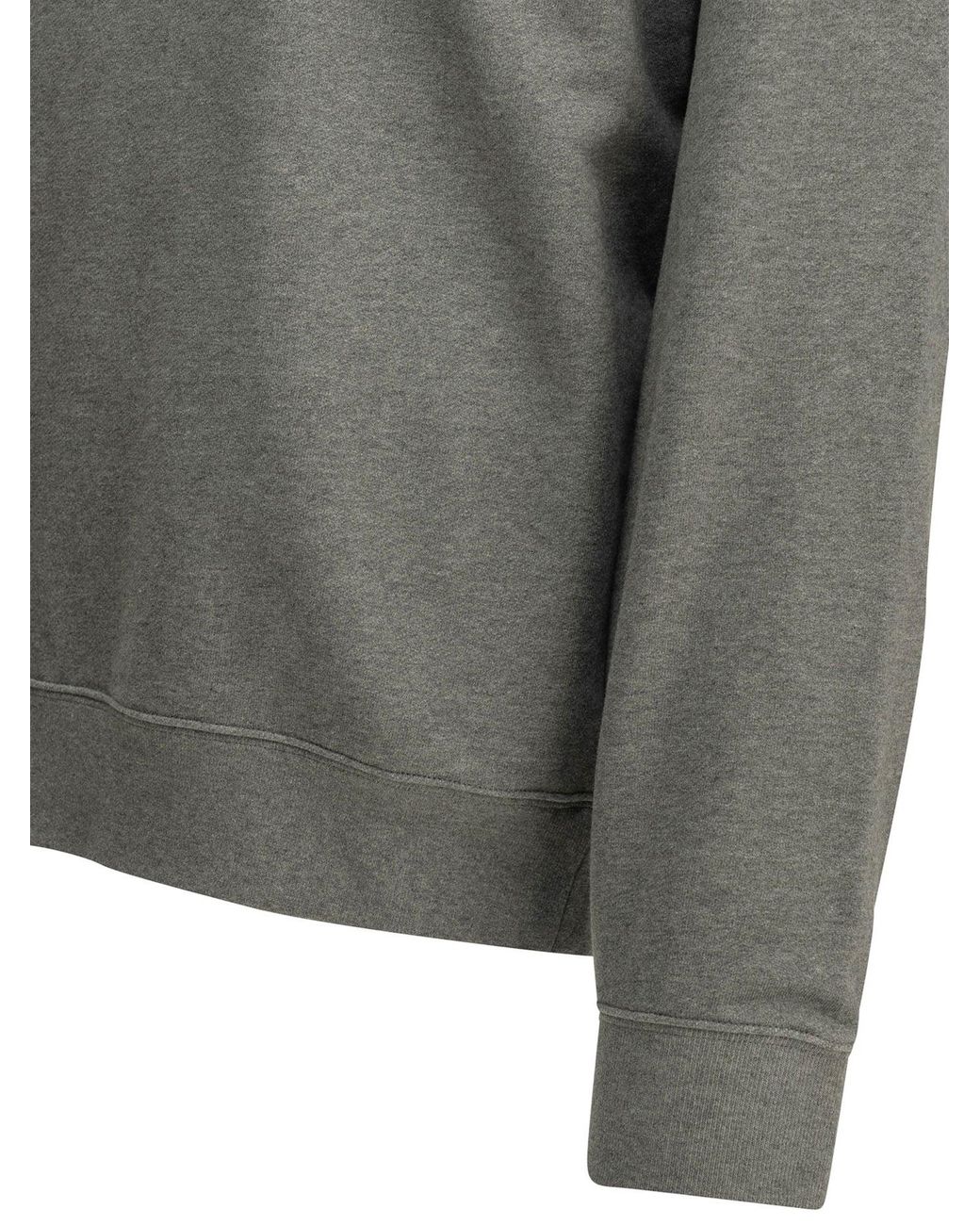 Maison Kitsuné Gray "Fox Head" Crew Neck Sweatshirt for men