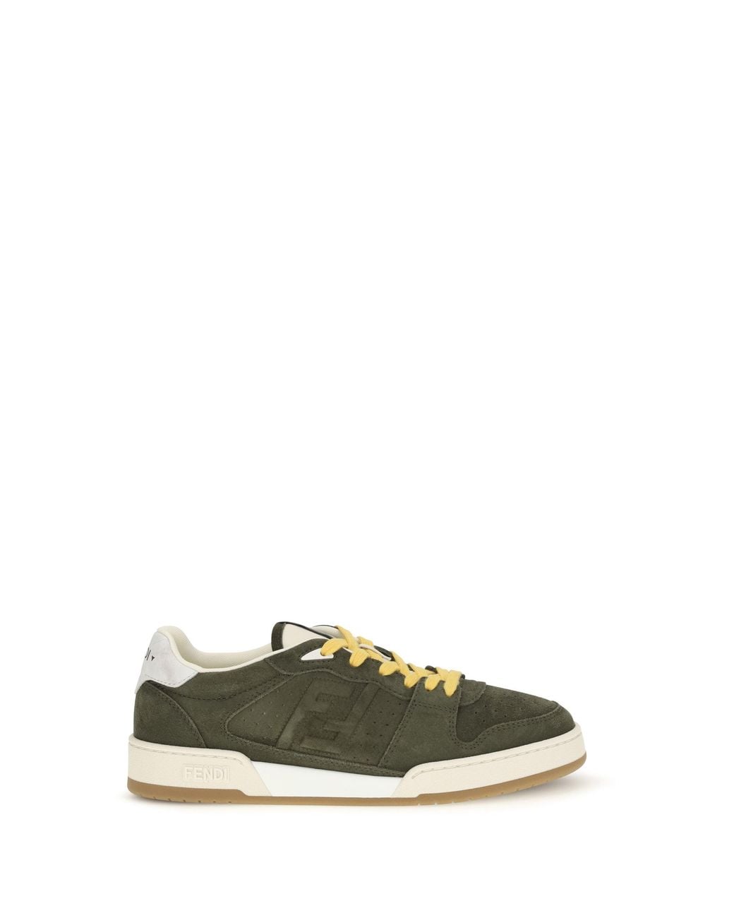 Fendi Green Match Suede Sneakers Muschio for men