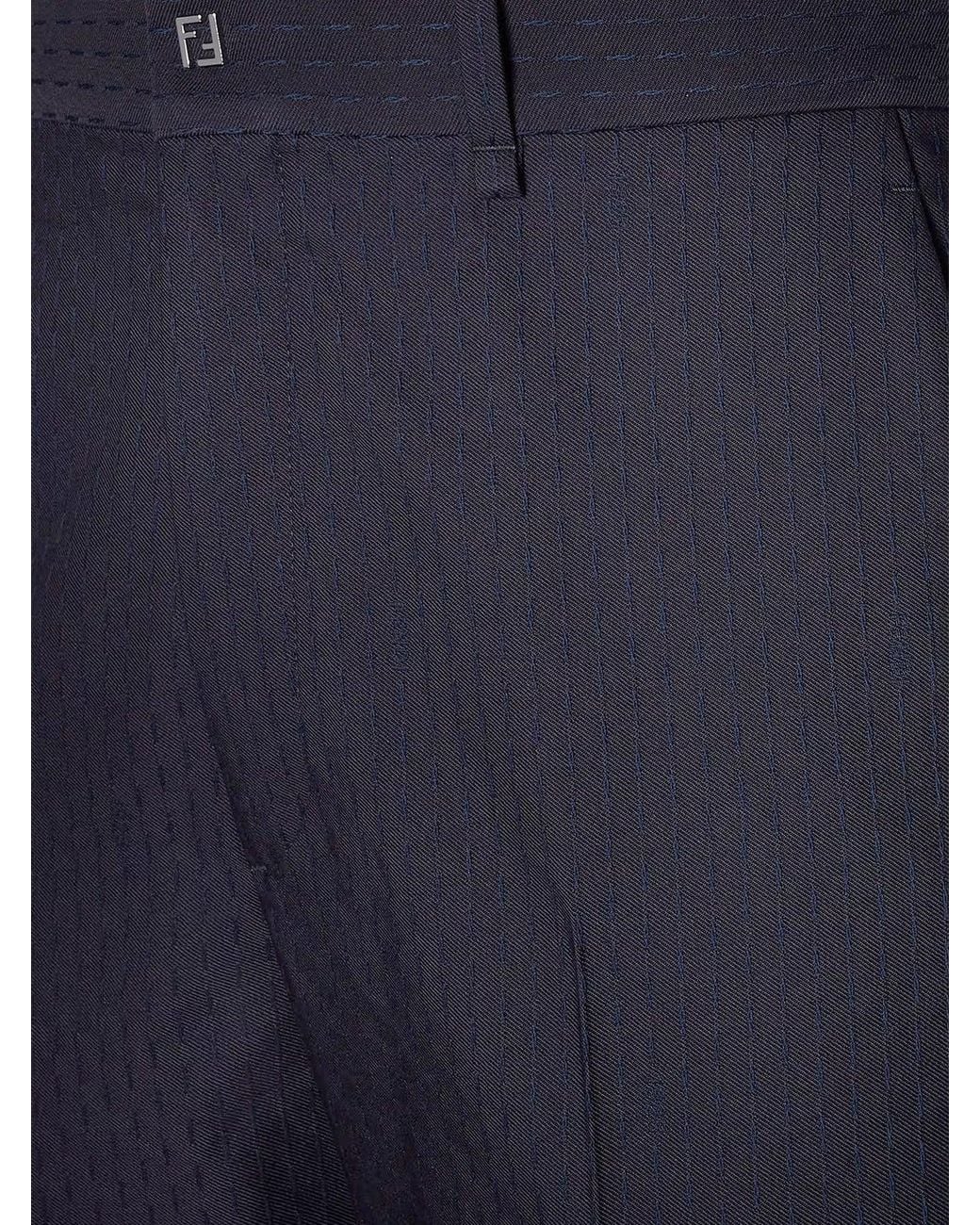 Fendi Blue Rtw Lana Cotone for men