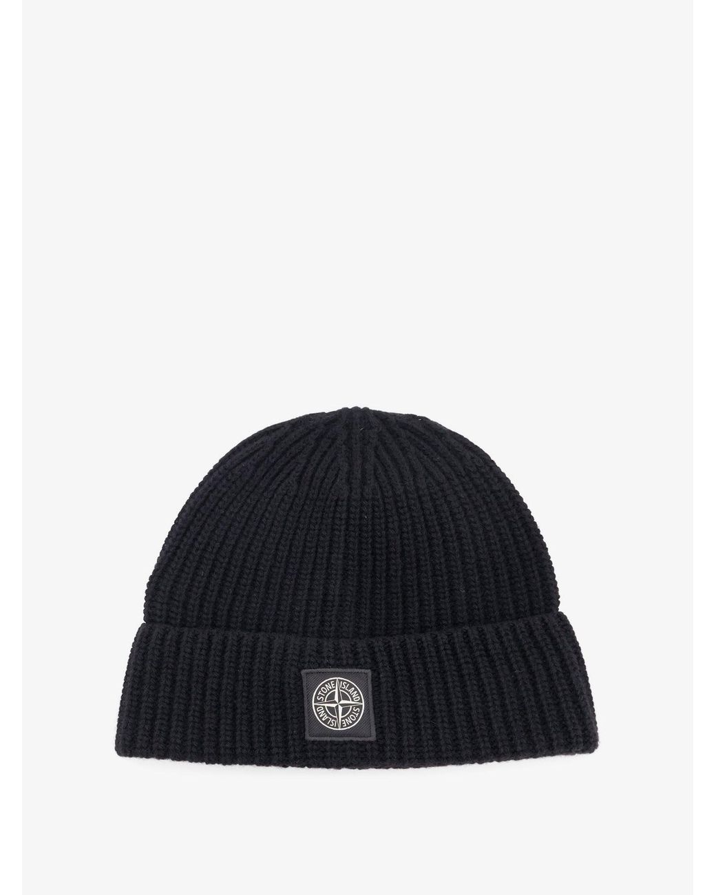 Stone Island Blue Geelong Virgin Wool Hat for men