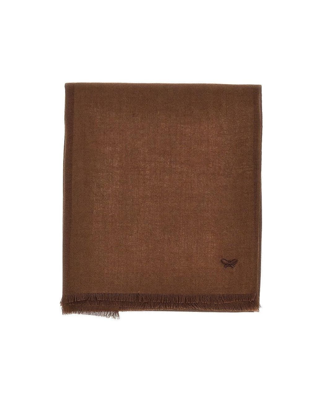 Weekend by Maxmara Brown Silk And Cashmere Scarf