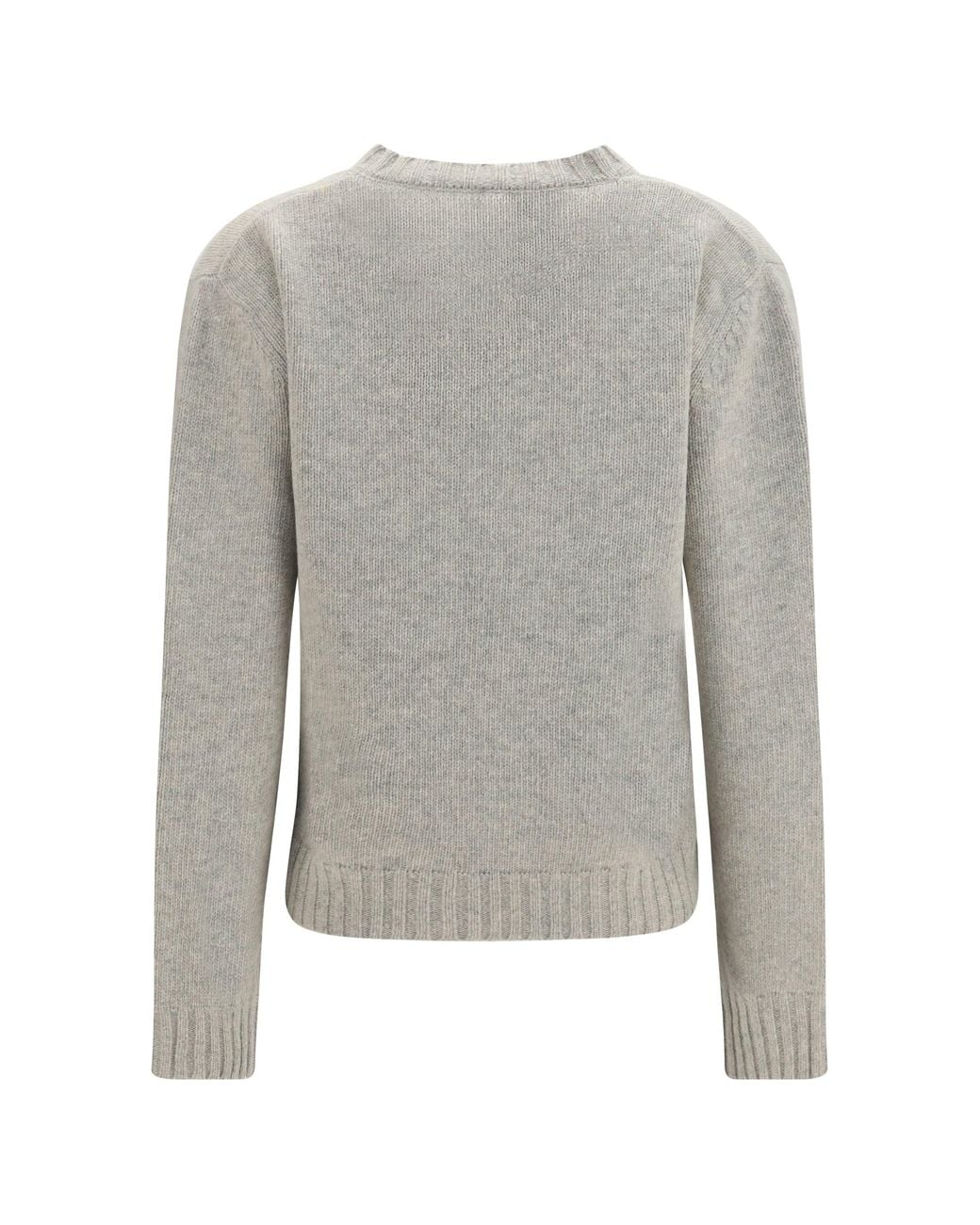 MM6 by Maison Margiela Gray Knitted Sweater With Logo Lettering Melange