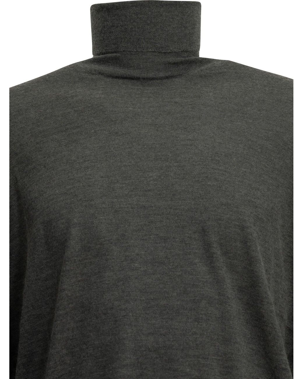 Brunello Cucinelli Gray Cashmere And Silk Turtleneck Sweater for men