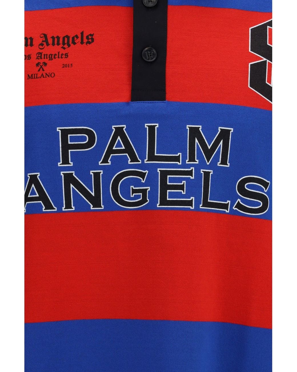 Palm Angels Red Palm Sport Stripes Short-Sleeve Polo for men