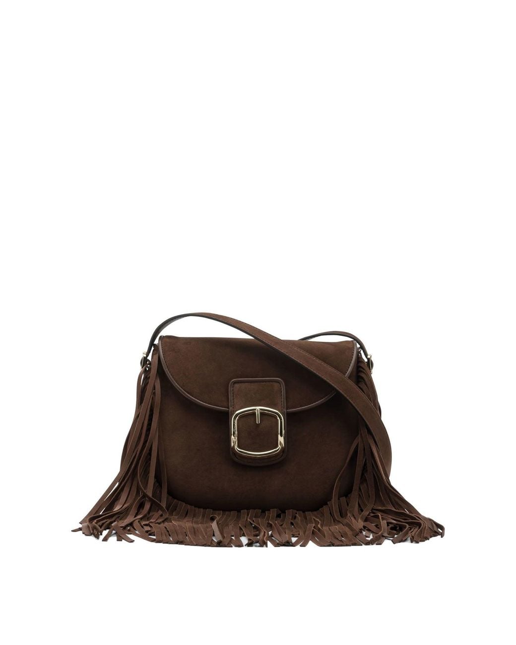 Santoni Brown Small Calf Leather Crossbody Bag