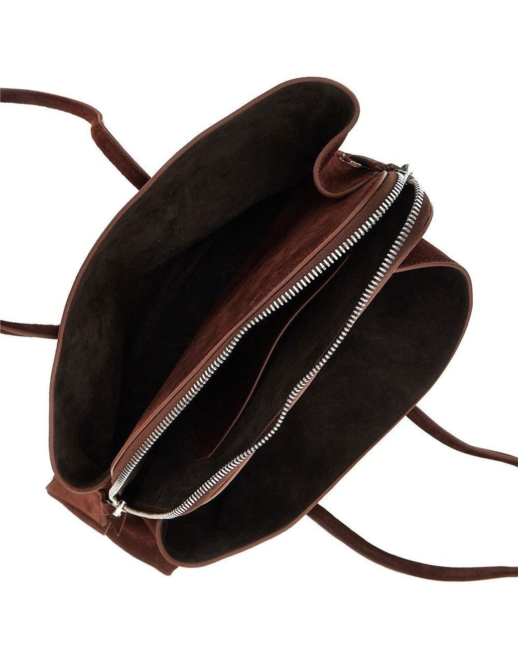 The Attico Brown Suede Leather Medium 'La Passeggiata' Bag