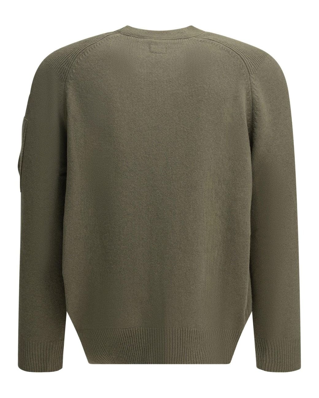 C P Company Green "Lens" Crew-Neck Sweater for men