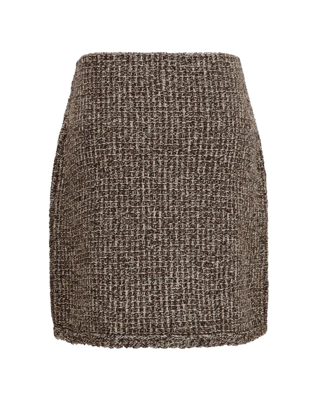 Fabiana Filippi Brown Tweed Mini Skirt Ebano