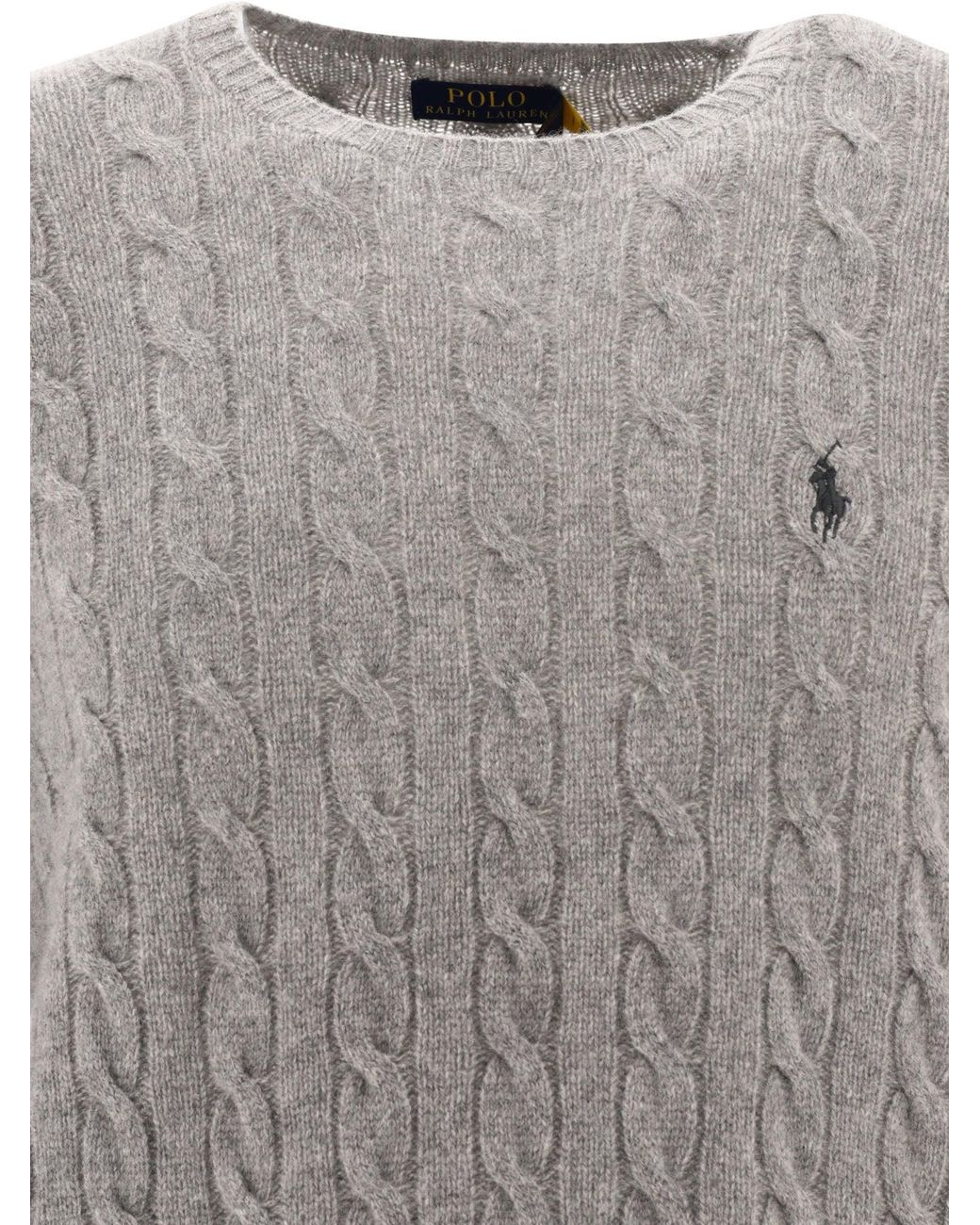Polo Ralph Lauren Gray "pony" Cable-knit Sweater for men