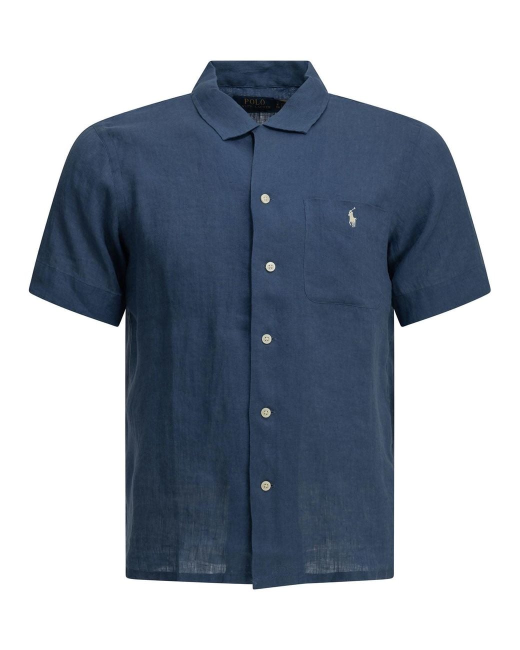 Polo Ralph Lauren Blue Classic-Fit Casual Shirt With Logo for men