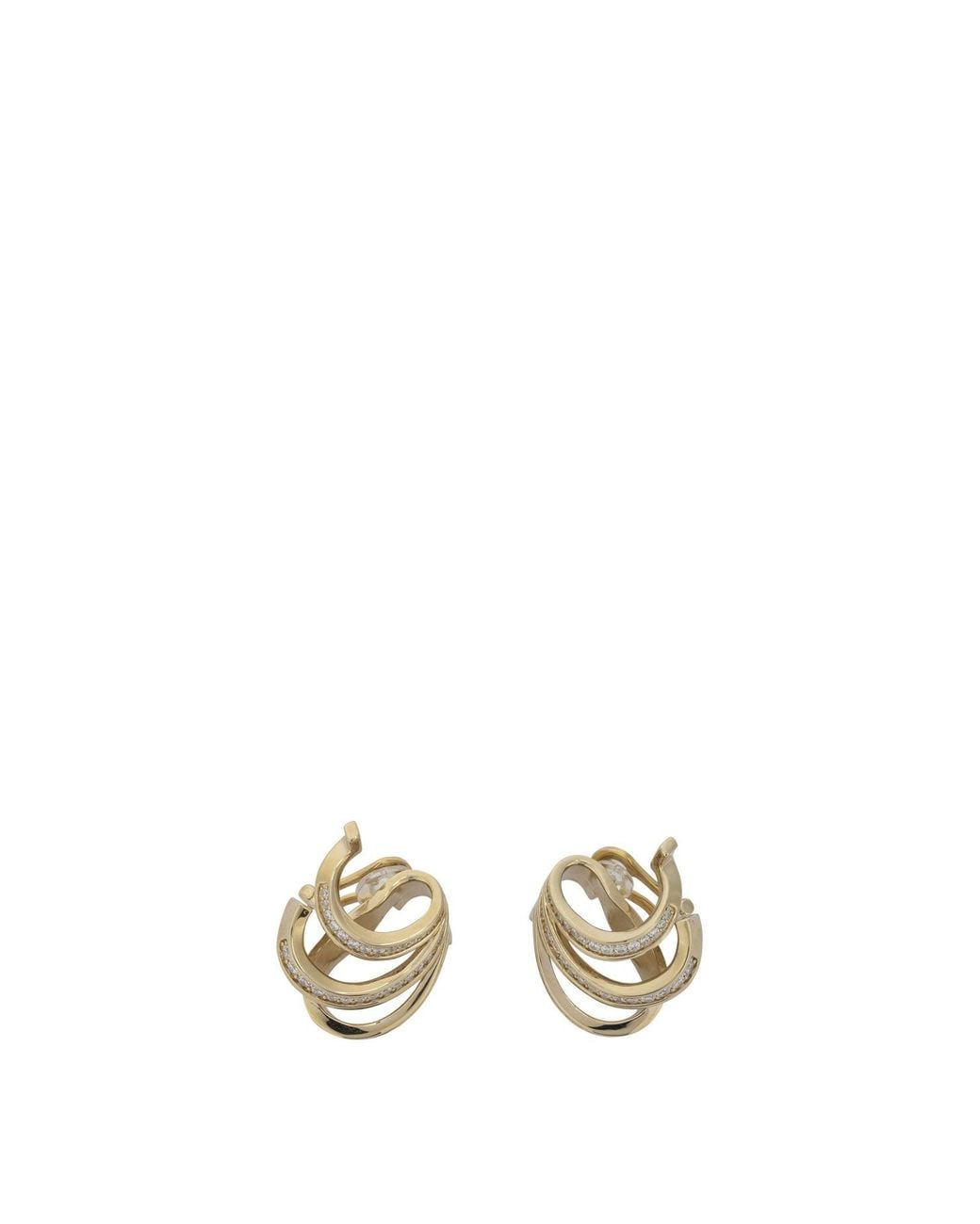 Ferragamo Metallic "Triplo Gancini" Earrings