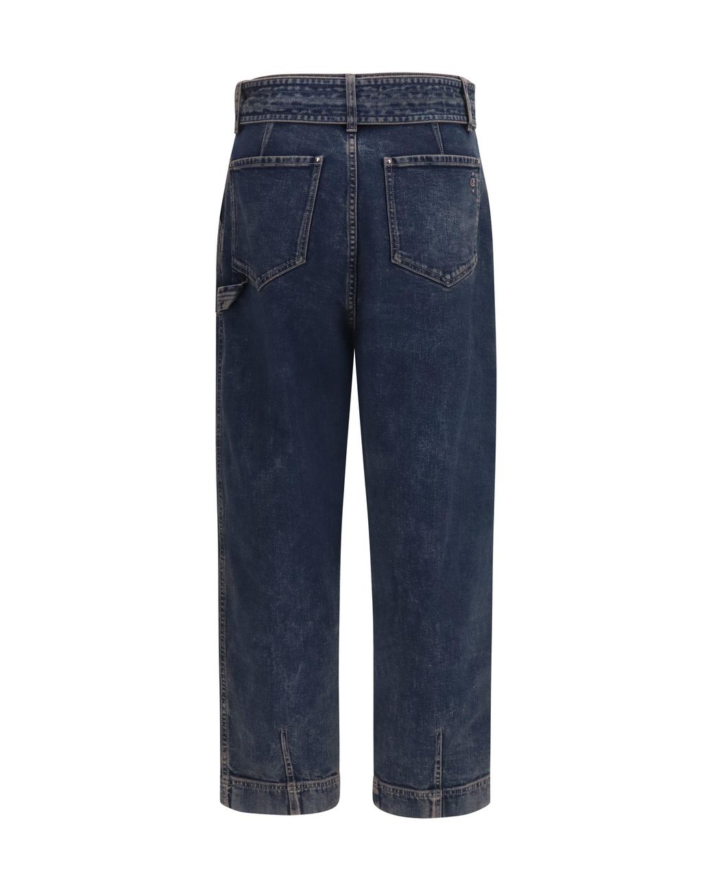 Giorgio Armani Blue Wide-Leg Jeans With Belt