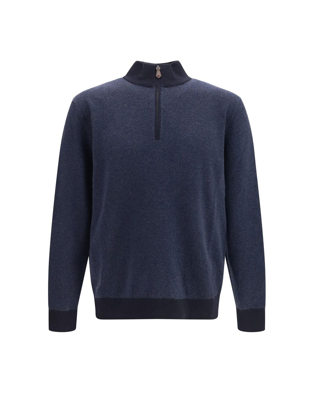 Loro Piana Blue Cashmere Sweater Roadster/Nightly Reserv. (Capra Hircus) for men