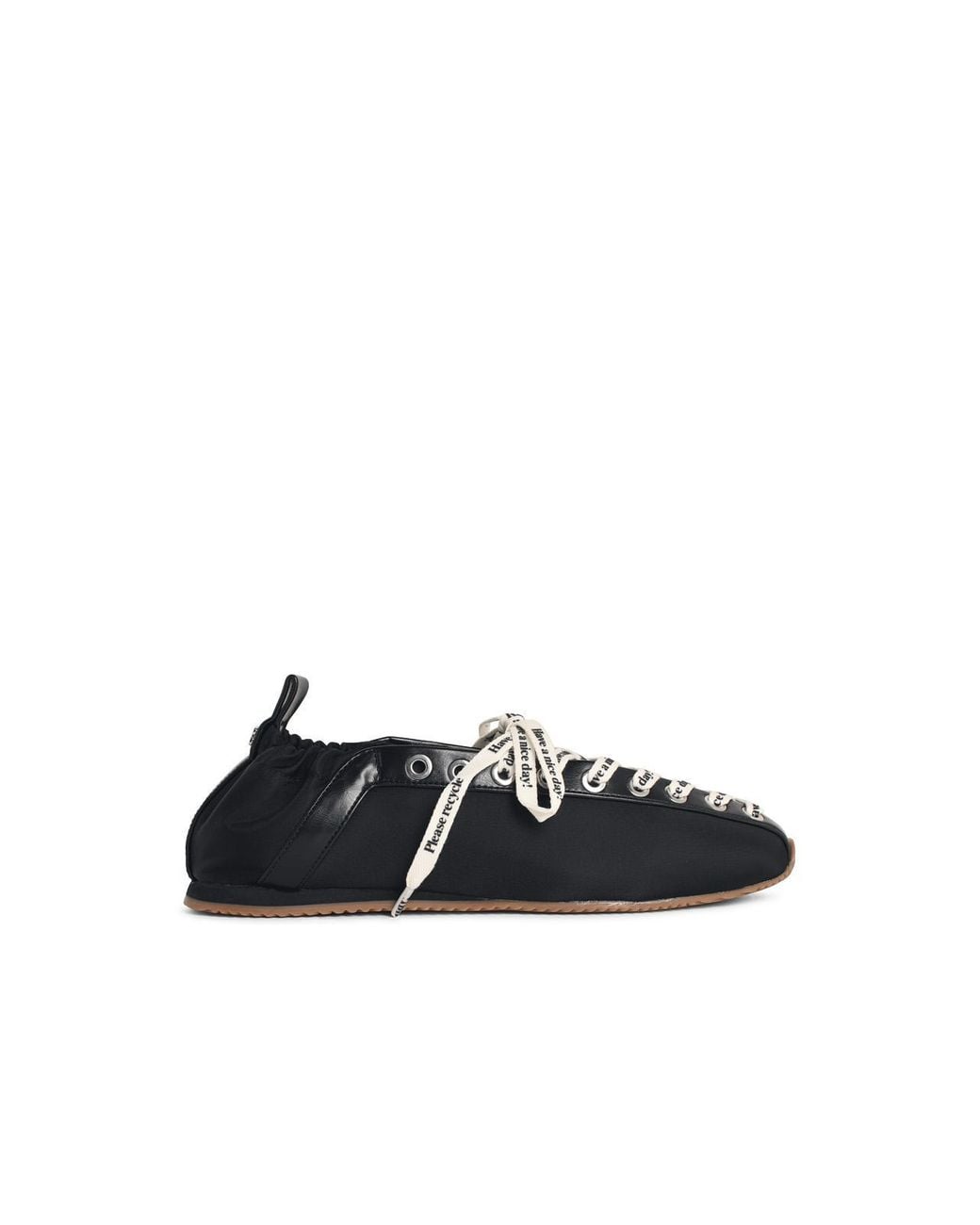 Ganni Black 'Sporty' Fabric Blend Ballet Flats