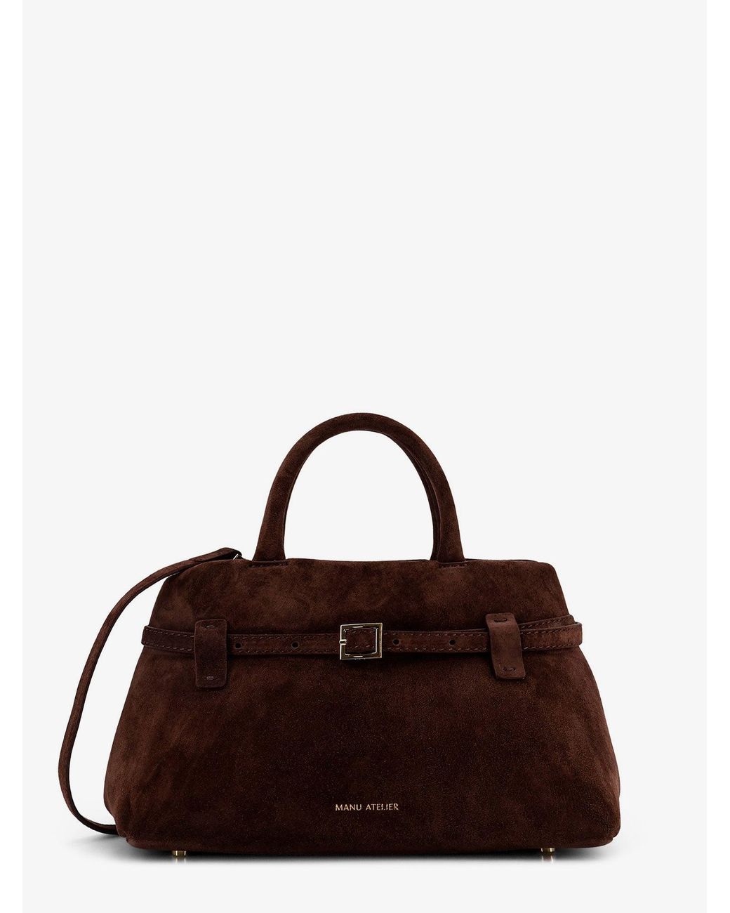 MANU Atelier Brown Le Cambon 25 Suede Handbag