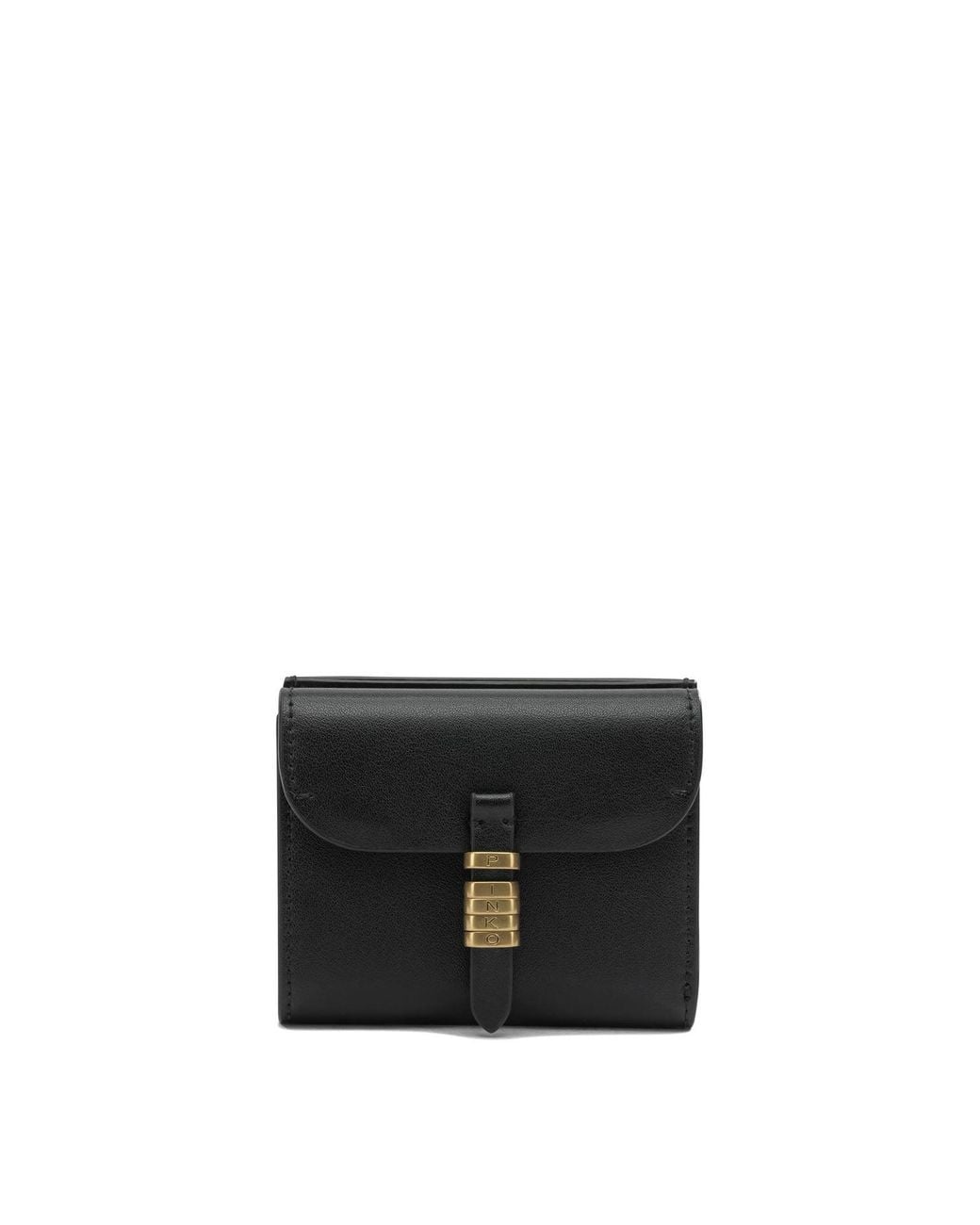 Pinko Black Leather Polyester Wallet