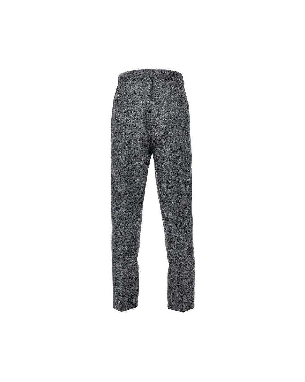 Brunello Cucinelli Gray Wool Leisure Fit Pants for men