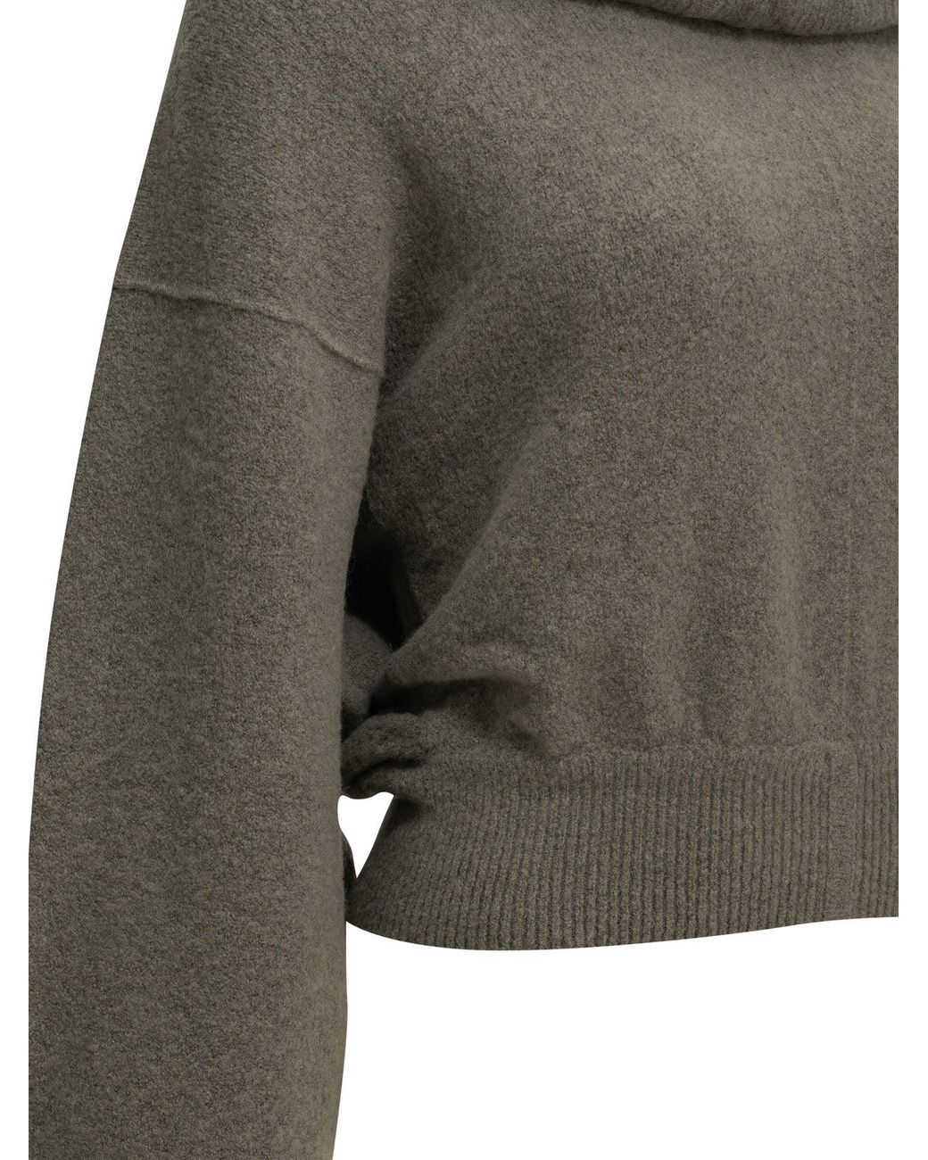 Rick Owens Green Cashmere-Blend Hooded Sweater