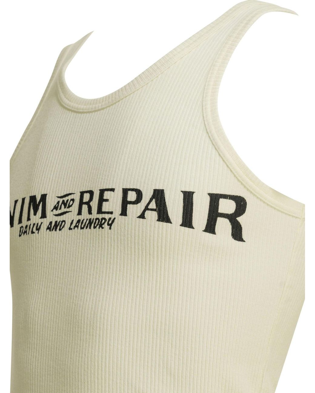 Kapital White Denim Repair Tank Top for men