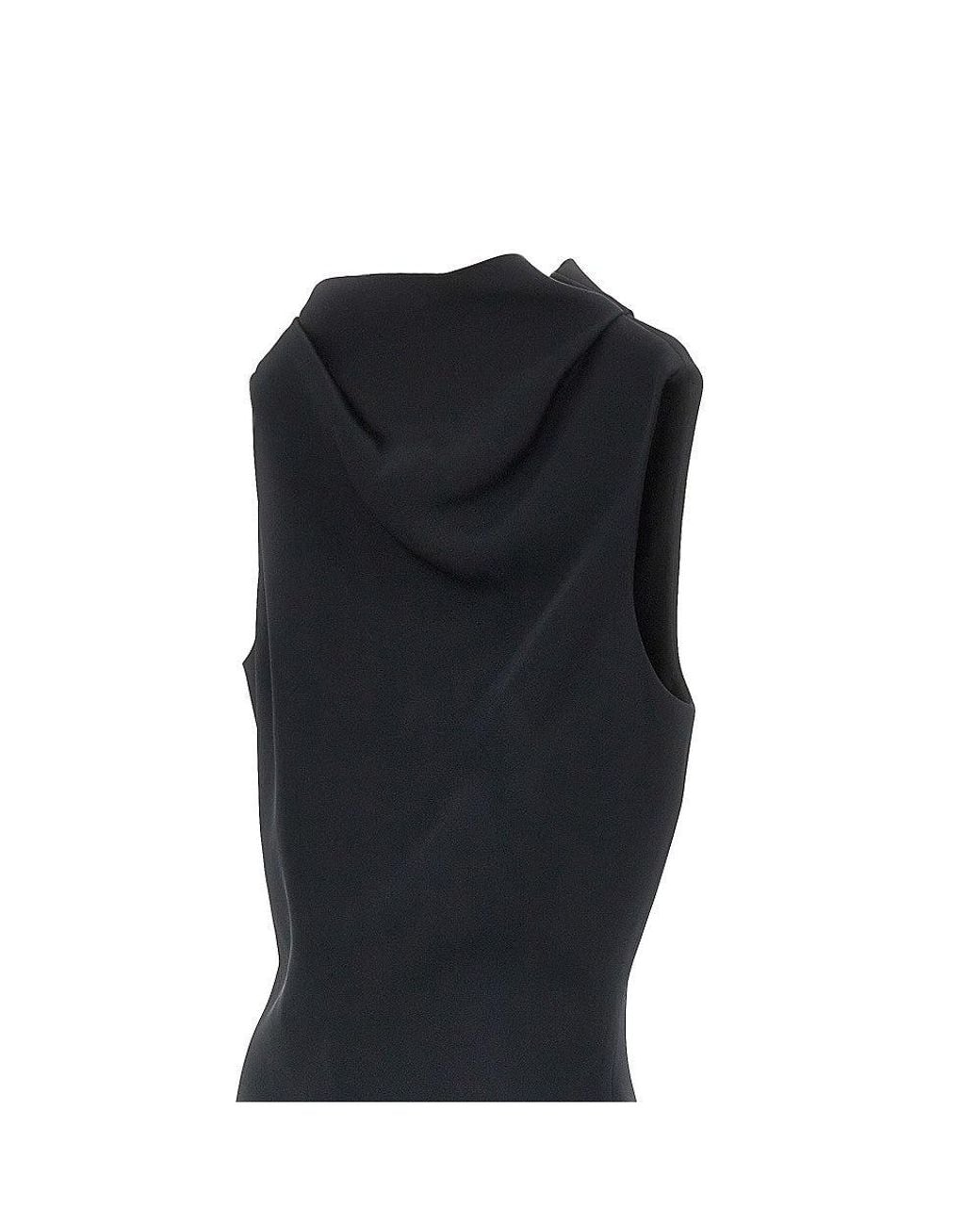 Khaite Black Crepe Satin Mini Dress