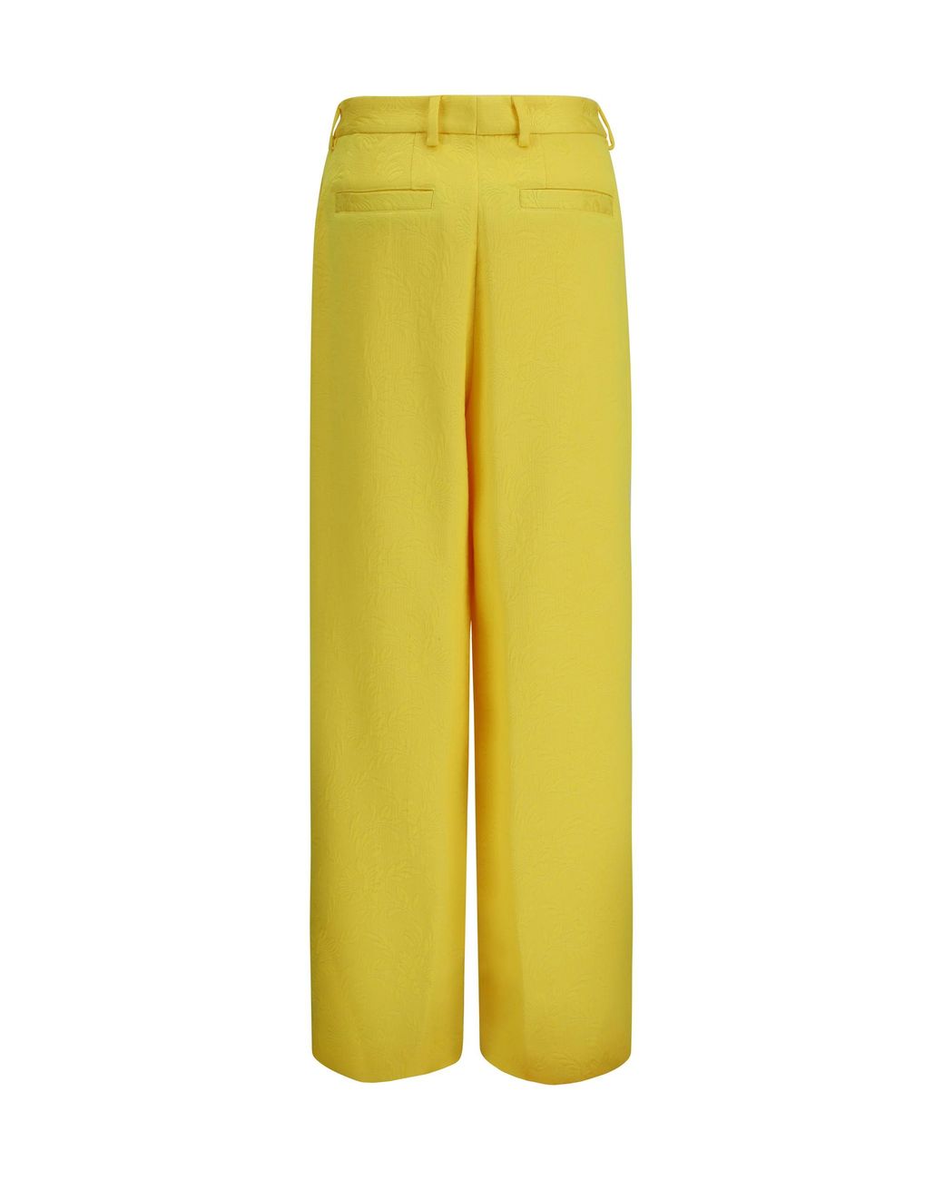 Dries Van Noten Yellow Wide-Leg Pants With All-Over Jacquard Pattern