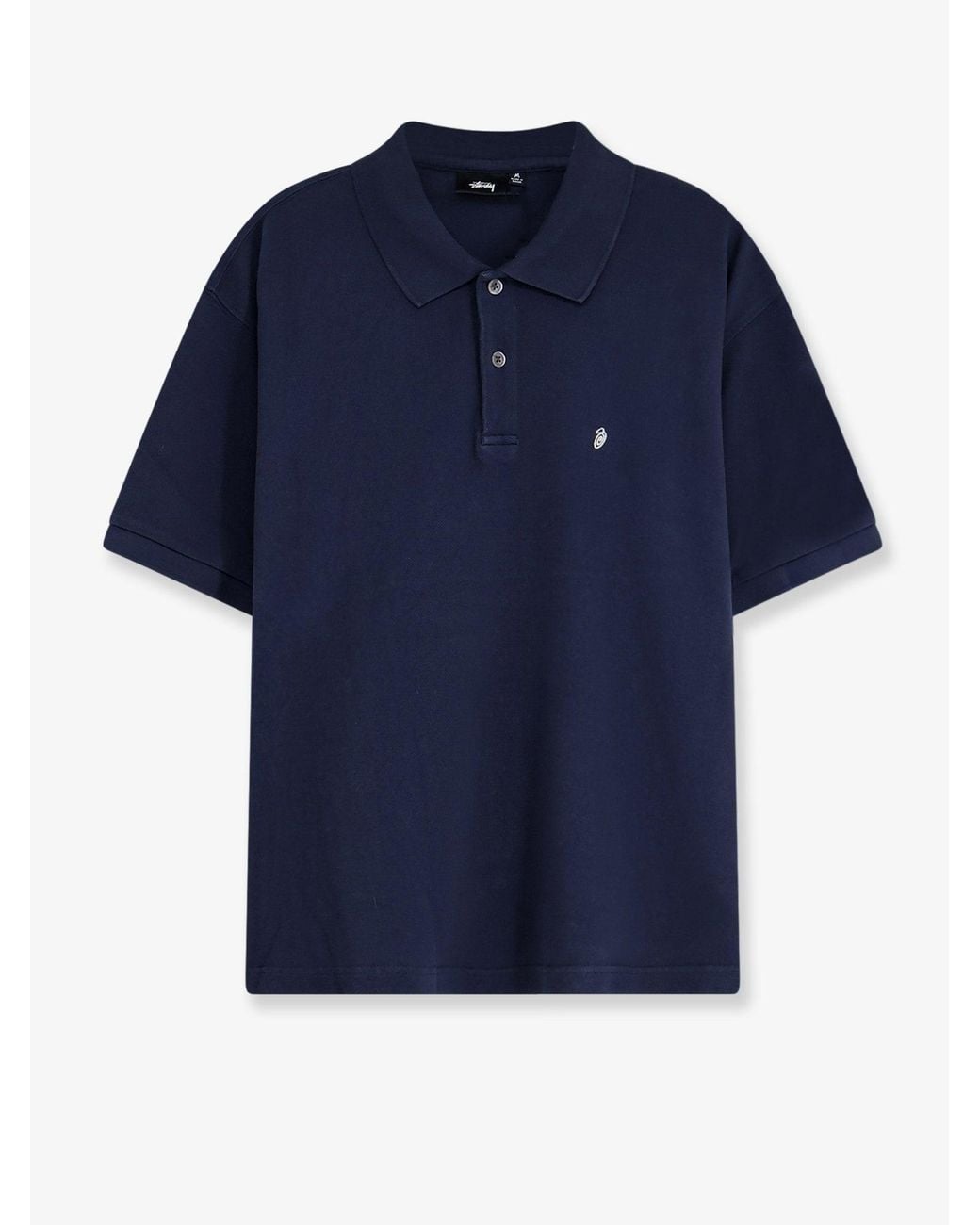 Stussy Blue Classic Cotton Polo Shirt for men