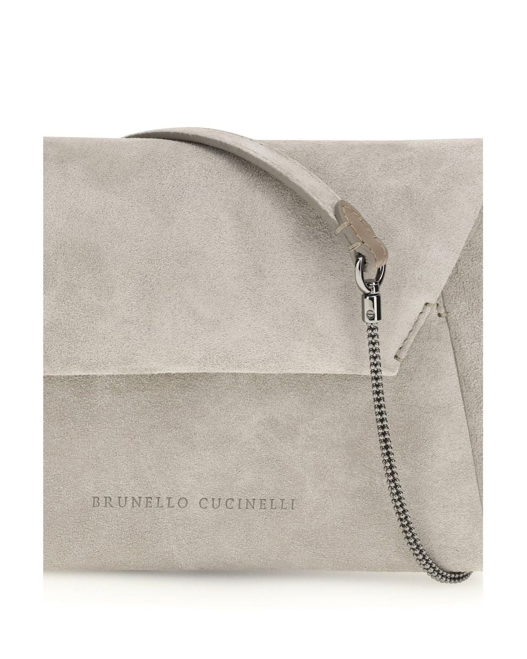 Brunello Cucinelli Gray Bc Duo Suede Clutch Bag
