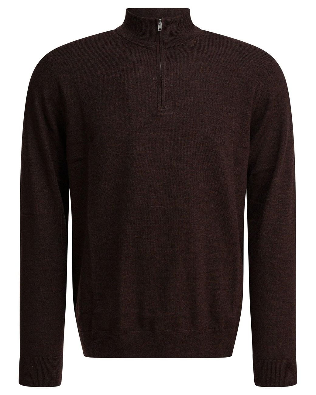 NN07 Brown "Gustav" Half Zip Sweater for men