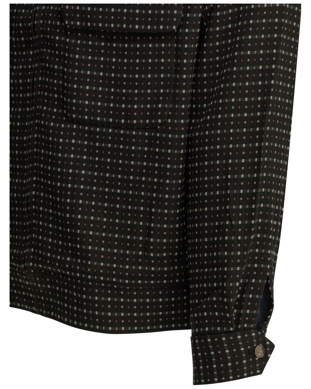 Needles Black Dobby Square Rayon Polyester Lightweight Jacket