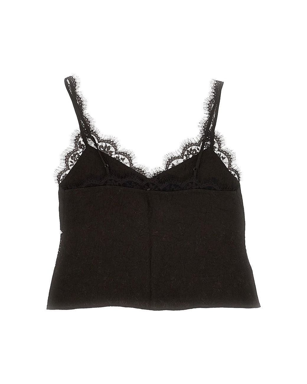 Pinko Black Jacquard And Lace Lingerie Top
