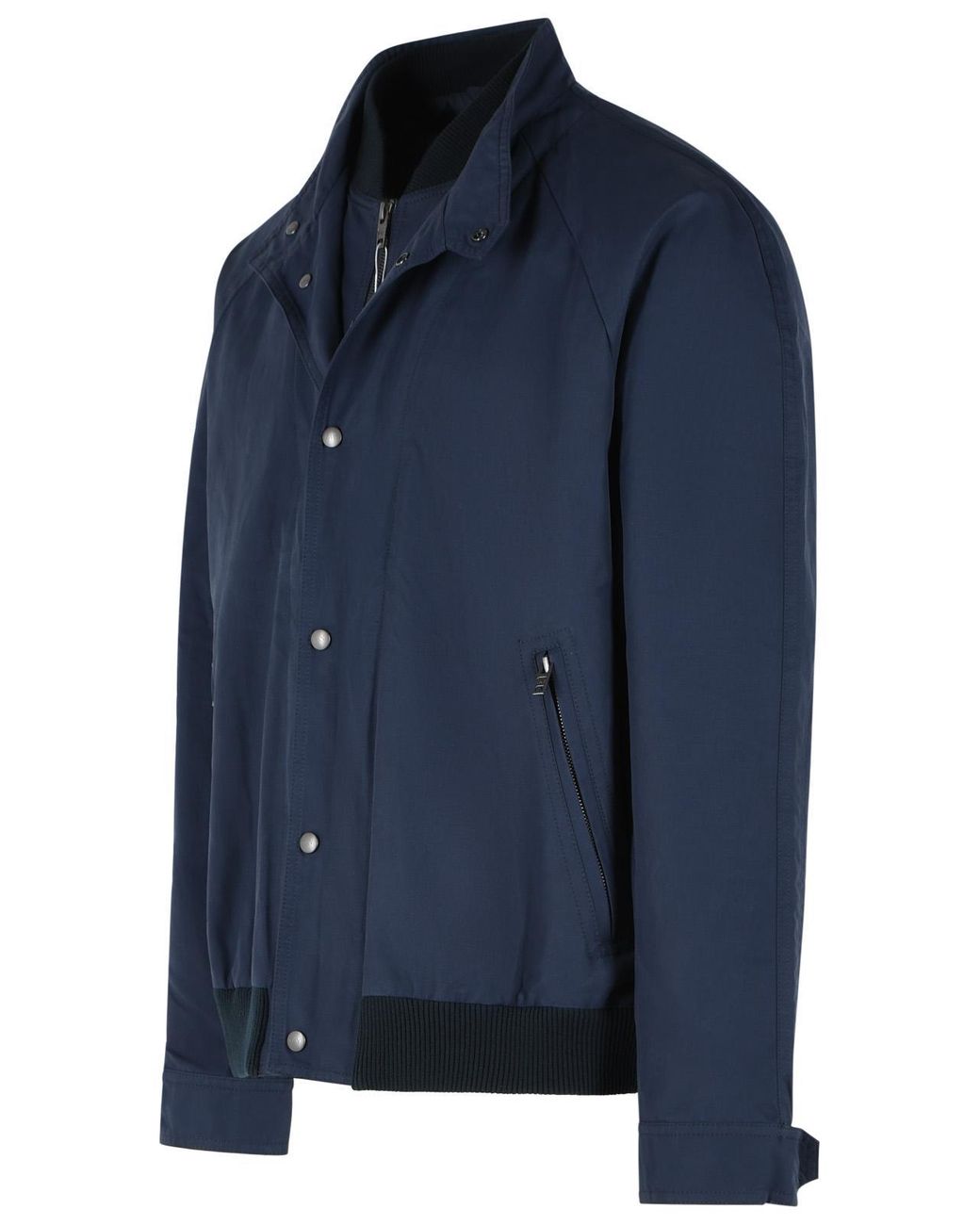Fay Blue Cotton And Nylon Faille Bomber Jacket for men