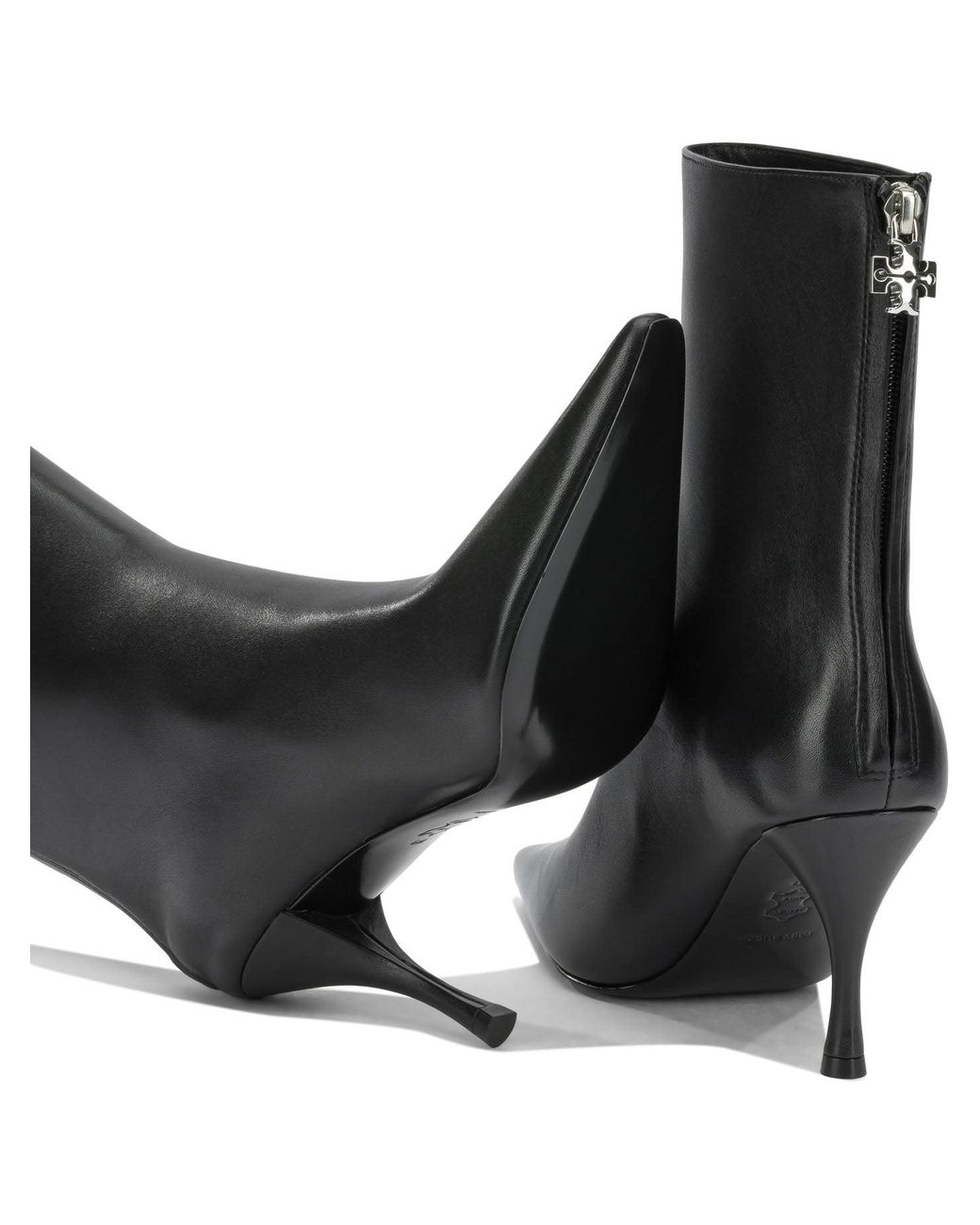 Tory Burch Black "Charlie 90Mm" Ankle Boots With Zipper